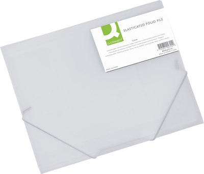 Cartella elasto Q-connect, a4, 3 lembi ed elastici, pp trasparente, trasparente 24 pezzi