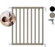 Geuther | puerta de seguridad maya | puerta de escalera extensible de madera | puerta de tornillo con taladros | puerta de seguridad con montaje en pared | color topo | de 63,5 a 105,5cm