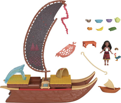 Vaiana Small Doll trasformando la barca