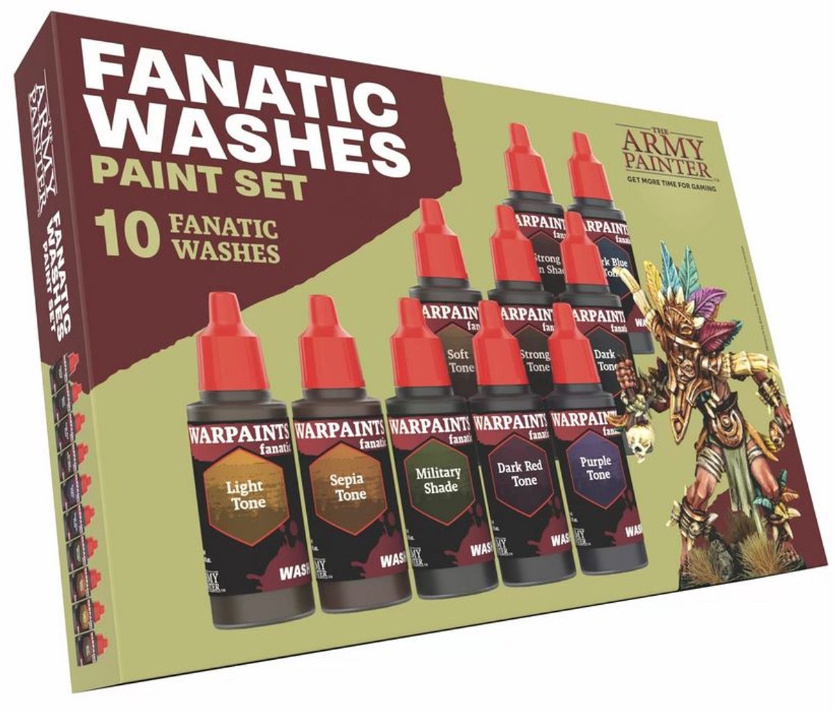 The army painter - warpaints fanatic: washes paint set - 10×18ml acryl washes - wp8068p