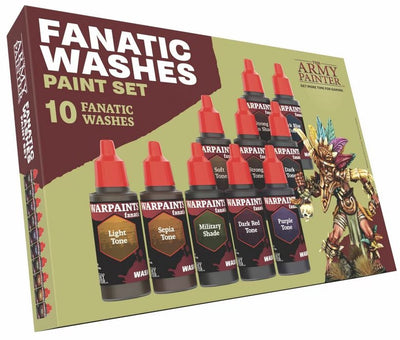 Il pittore dell'esercito - fanatico dei warpaints: set di vernici per lavaggi - 10×18ml lavaggi acrilici - wp8068p