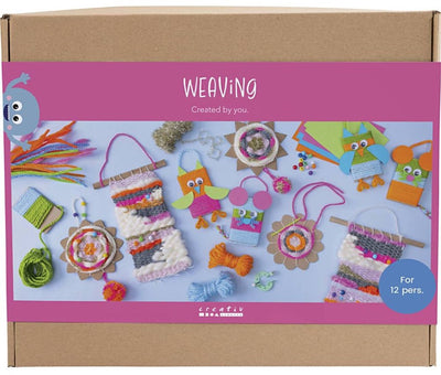 Creativ company weaving group set, wall mounts, hangers, owls, mouse, various colors, 1 box