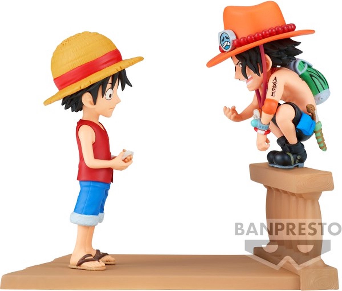 Banpresto one piece - luffy ace - figure wcf log stories 8cm