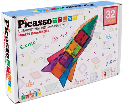 Selecta Picassotiles Rocket Booster - Maldosas de construcción magnética, 32dlg.