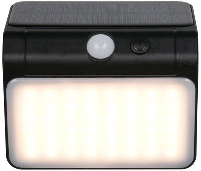 Rl live your light reality olinda - wandlamp - zwart - incl. 1x smd 2,5 w - schemersensor - wandmontage - oplaadbaar - zonne-energie - 4000k - niet dimbaar - bewegingssensor en orientatielicht - buitenverlichting - ip44