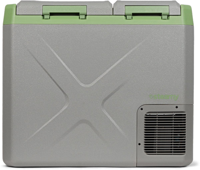 Frigo portatile a compressore elettrico Steamy-e dual zone - dual zone - 40 litri - 12v e 230v - per auto e campeggio - grigio