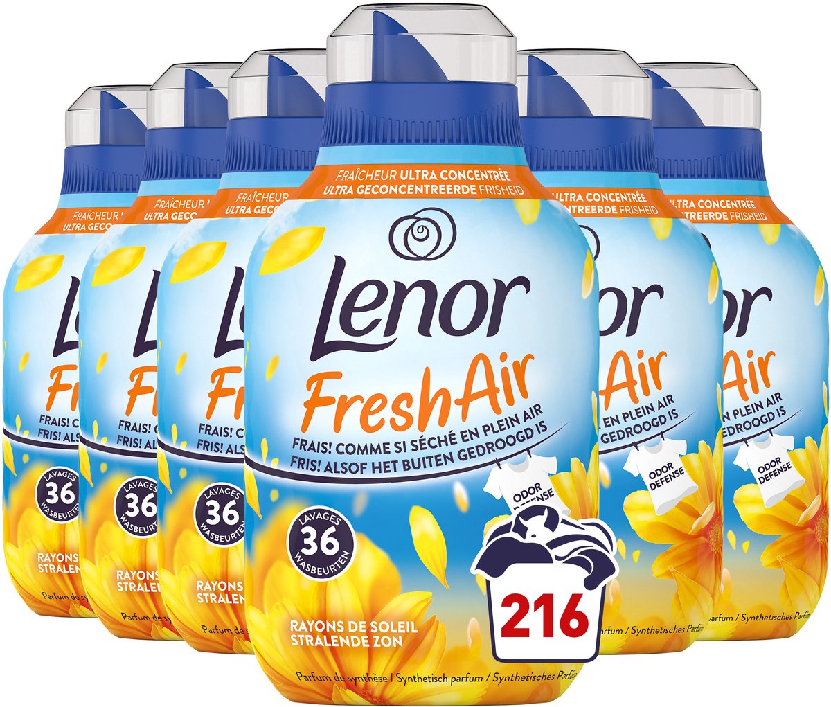Lenor Fresh Air ammorbidente Radiant Sun - 6 x 36 lavaggi