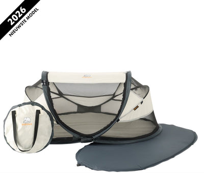 Deryan baby luxe campingbedje – inclusief zelfopblaasbare matras - cream