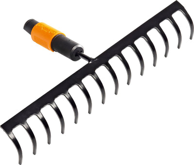 Fiskars quikfit™ rake - garden rake - attachment - 14 teeth made of carbon steel - 20.5 cm