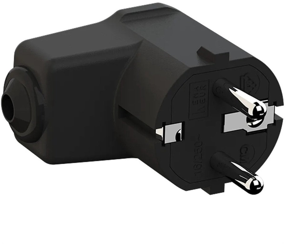 Bachmann cee 7 7 earthed power plug | perpendicular (top bottom) | robust | black