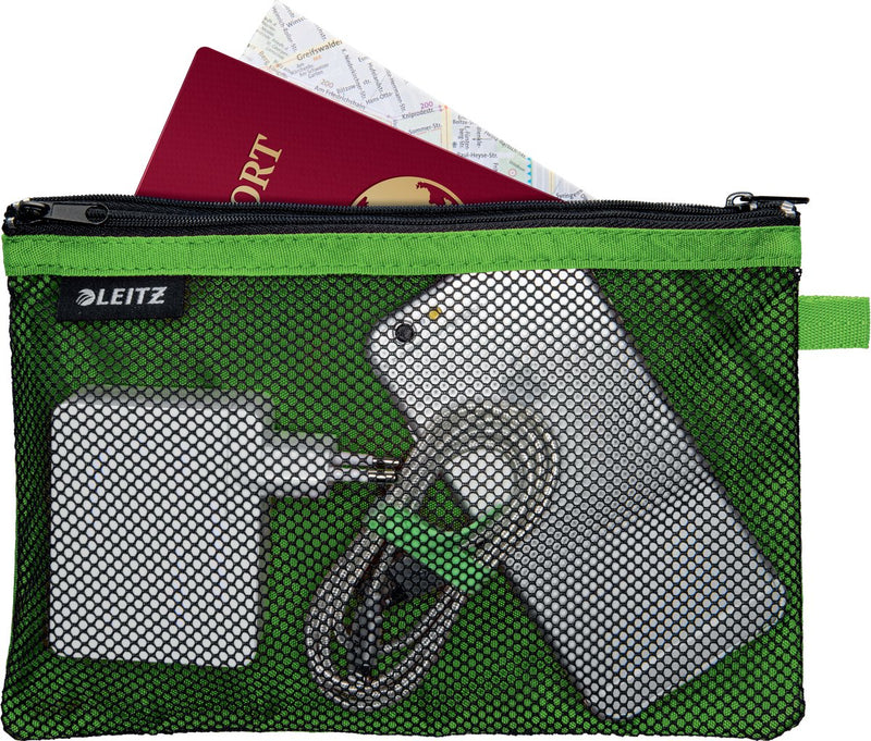 Leitz wow etui met twee vakken maat l groen
