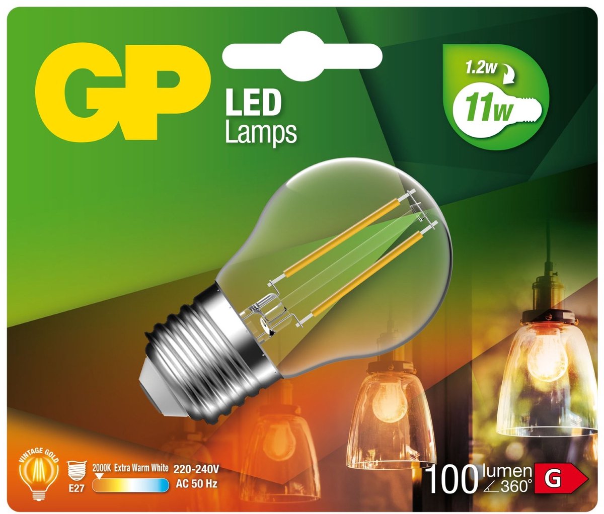 GP iluminación led vintage gd p45 1.2w e27