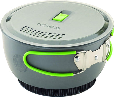Olla Optimus en optimus terra xpress he - 1,75 l - revestimiento antiadherente - sistema de cocina para camping - ligero - juego de sartenes para camping - intercambiador de calor - aluminio - gris