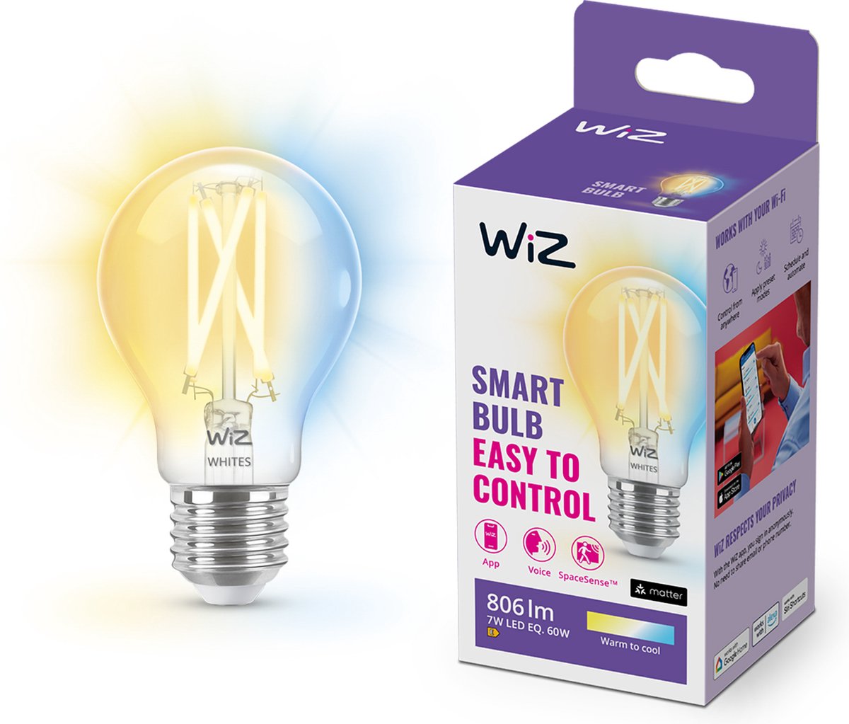 Filamento Wiz Transparente A60 E27