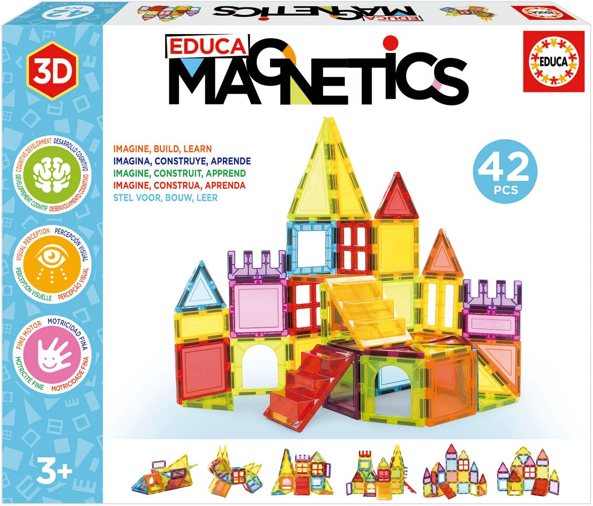 Educa - magnetismo - mosaicos magnéticos - paneles magnéticos - mosaicos magnéticos - 42 piezas