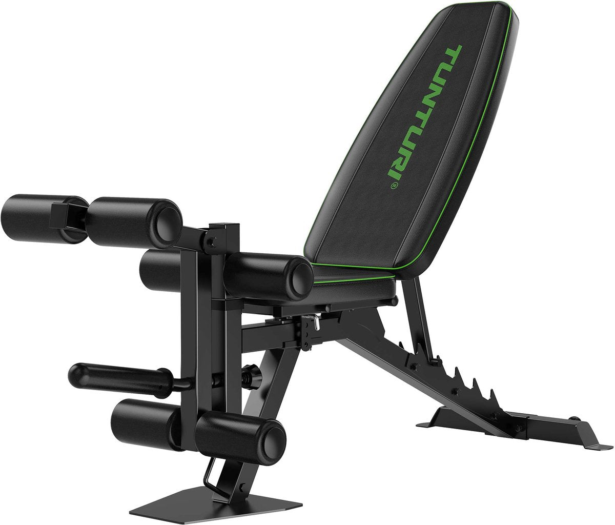 Tunturi ub60 halterbank verstelbaar - fitnessbank belastbaar tot 200kg - trainingsbank - buikspierbank legextension - incl. gratis fitness app