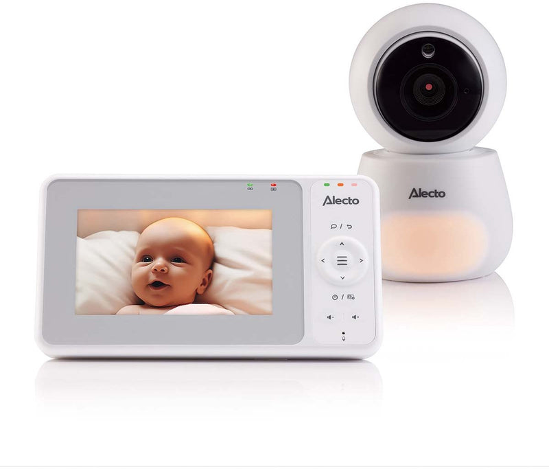 Vigilabebés alecto con cámara - dvm2043 - pantalla de 4,3 pulgadas - mando a distancia - ampliable a 4 cámaras - luz nocturna - blanco