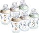 Tommee tippee natural start babyflessen, set van 6 x 260ml baby flessen - lage toevoersnelheid 0m+ - gedecoreerd