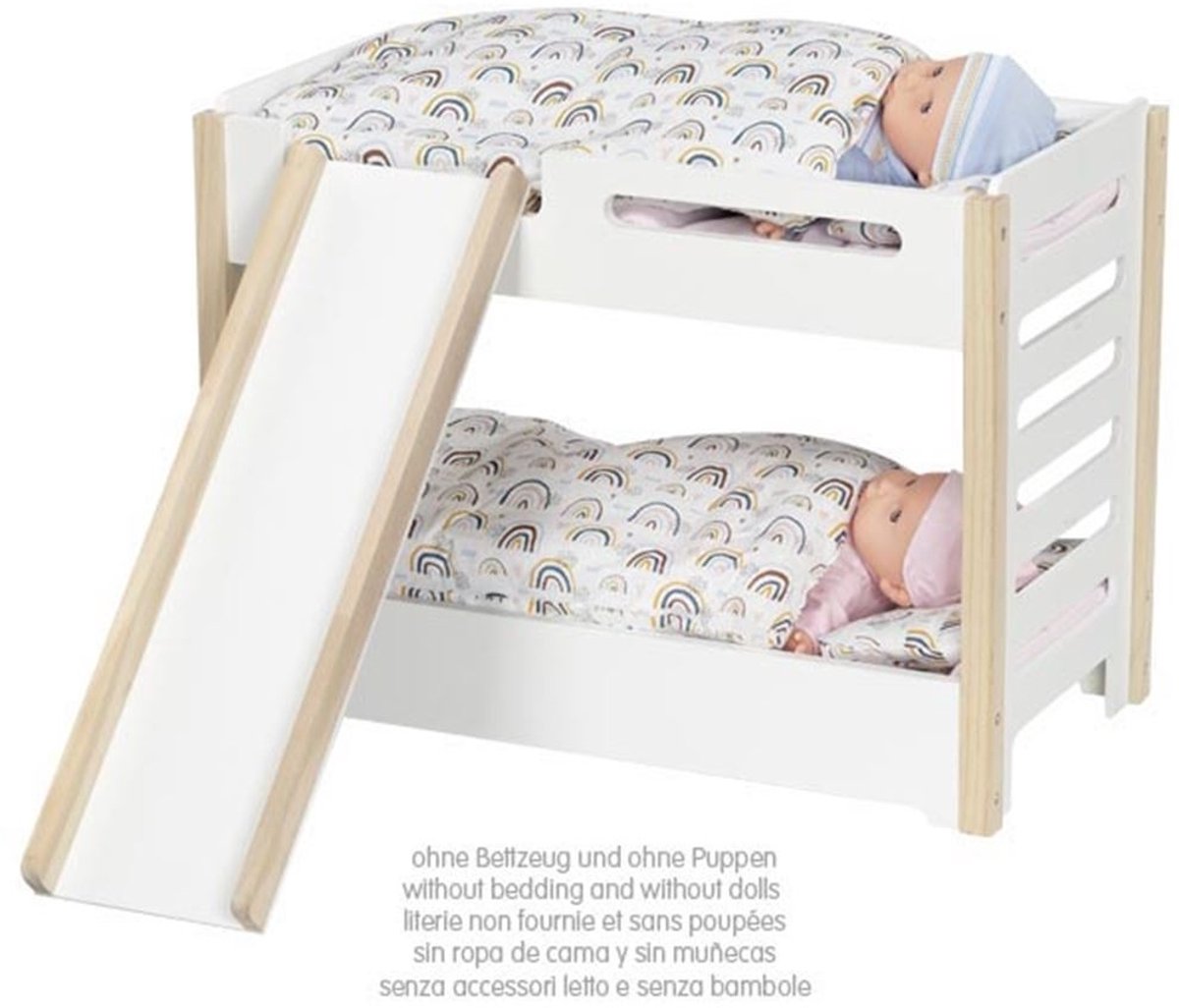 Goki poppenbed - stapelbed met glijbaan - 52x28x39cm - 3 jaar
