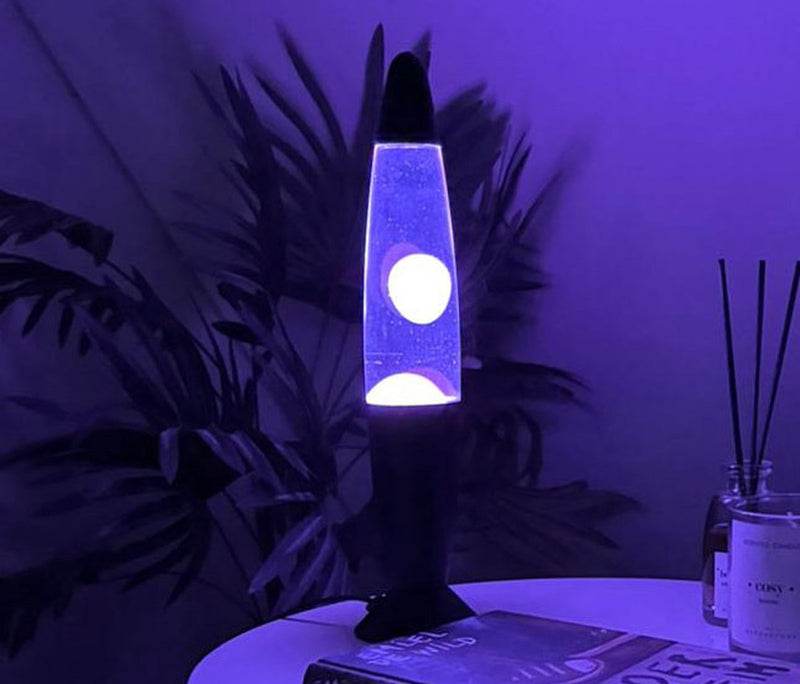 Lampada lava senza marchio senza marchio - lava multicolore - base nera - illuminazione a LED - illuminazione d'atmosfera per adulti e bambini - nuova collezione invernale 2023 - 23 W - 35 x 8,5 cm