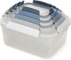 Joseph Joseph Nest Lock - contenitori per alimenti - facili da impilare - 5 pezzi - blu