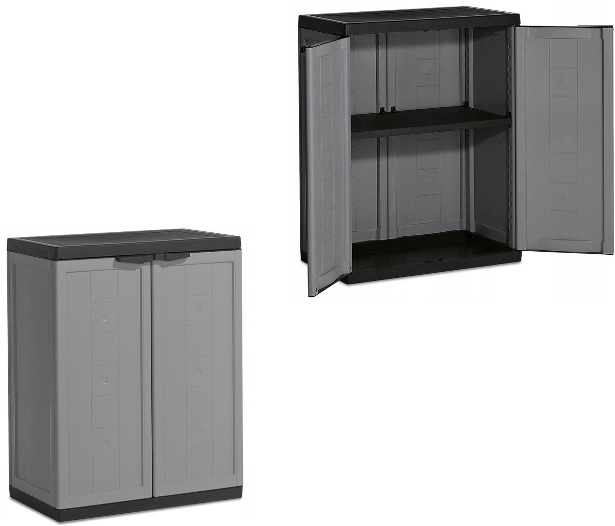 Mobile contenitore Kis jolly basso - 68x85x39 cm - grigio nero