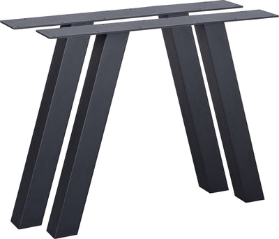 Tavolo da giardino in legno con gambe ad A - metallo - nero - set di 2