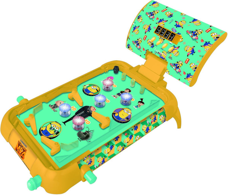 Máquina de pinball de mesa electrónica Lexibook the minions con gran diseño, sonidos, iluminación y partituras digitales para jugar solo o desafiar a tus amigos.