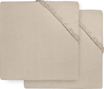 Jollein baby hoeslaken ledikant - nougat - jersey - 2 stuks - 60x120cm