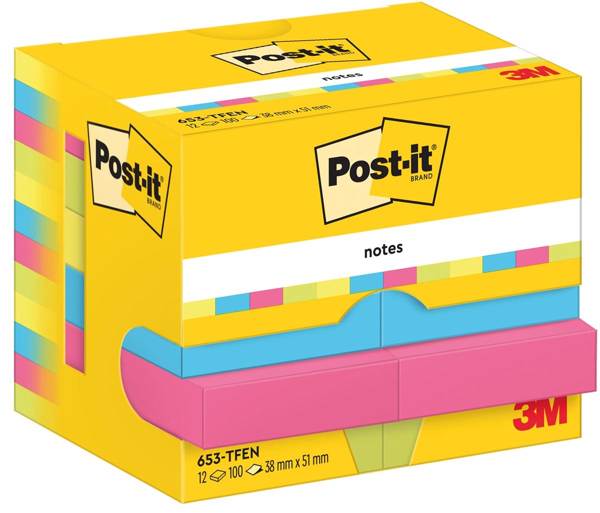 Post-it notes vitality | 100 vel | ft 38 x 51 mm | pak van 12 blokken