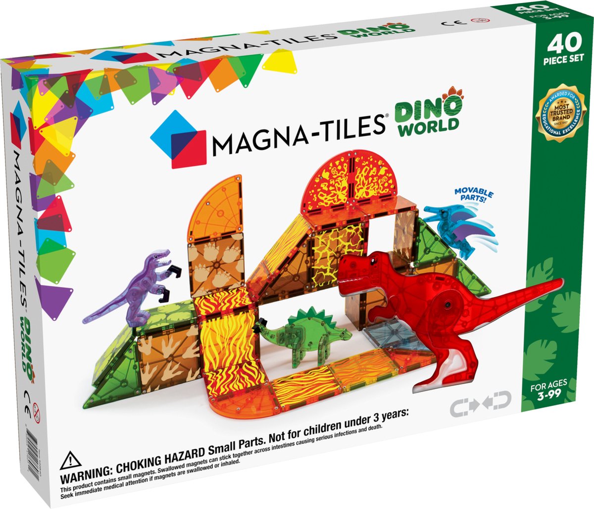 Piastrelle Magna | Set da 40 pezzi del mondo dei dinosauri