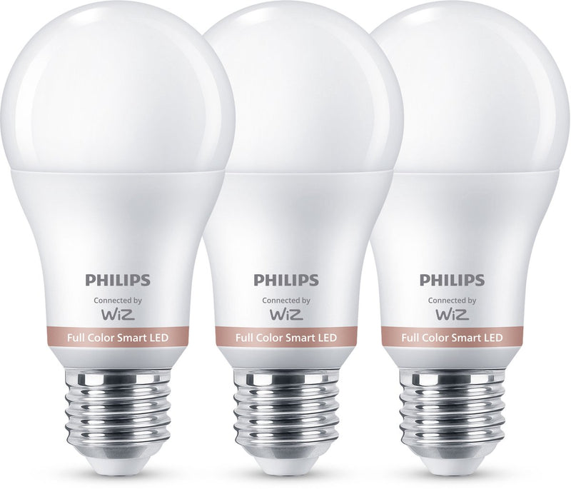 Philips lighting philips smart lighting - lampada da 3 pezzi - illuminazione LED intelligente - luce colorata e bianca - e27 - 60w - opaca - wi-fi