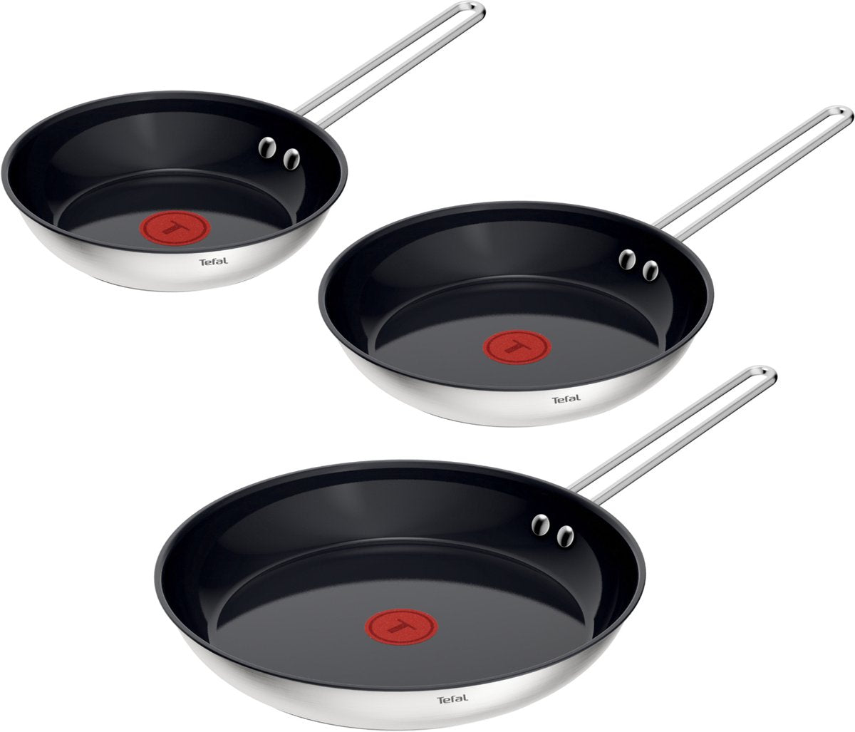 Tefal nordica ceramic - juego de sartenes - ø20 ø24 ø28 cm - sin pfas - cerámica - apta para inducción
