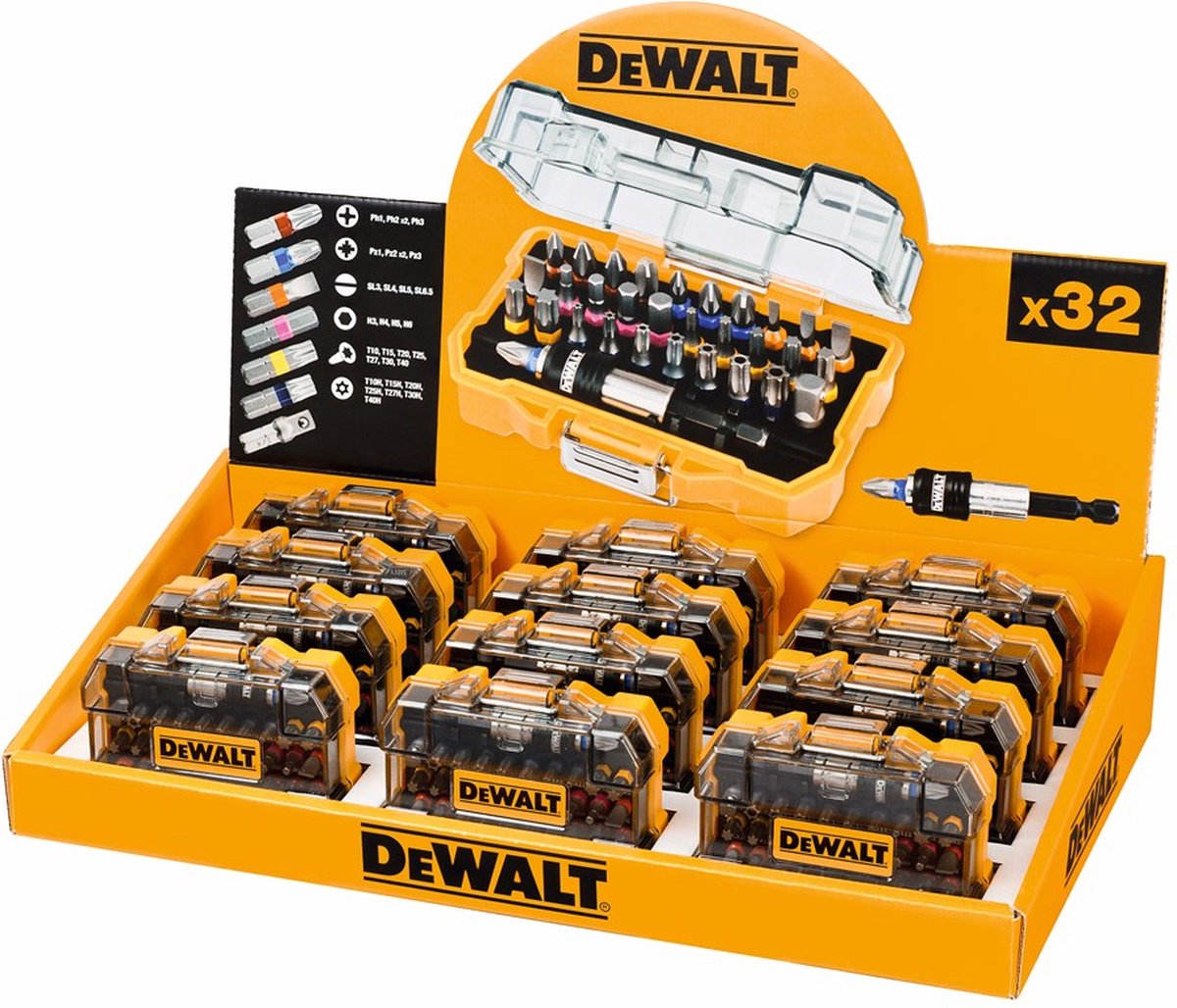 Dewalt dt7969m-qz - set punte a vite - 32 pezzi - supporto magnetico - espositore