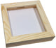 Alcancía de madera Playwood de plexiglás con respaldo blanco mediano
