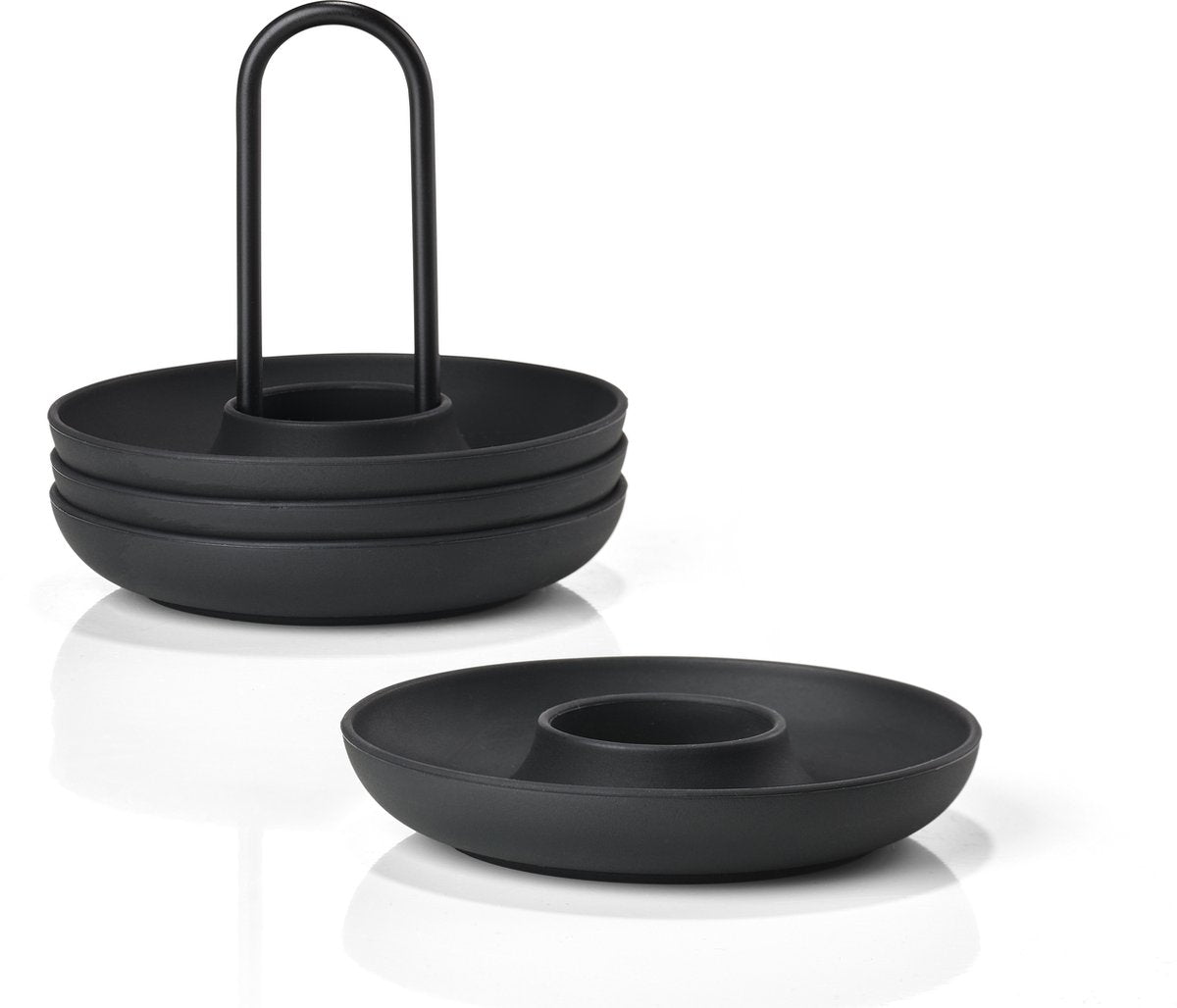 Portauovo Zone Danimarca singolo con supporto dia. 11,2 x 9,5 cm 4 pz. nero