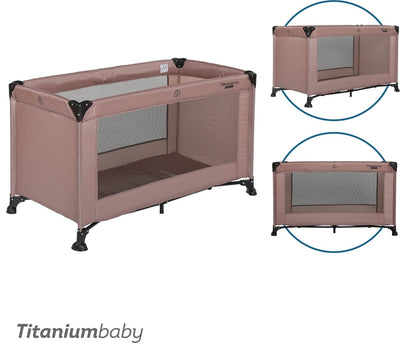 Titanium baby titaniumbaby campingbed smart jordan 60x120 cm taupe inclusief draagtas