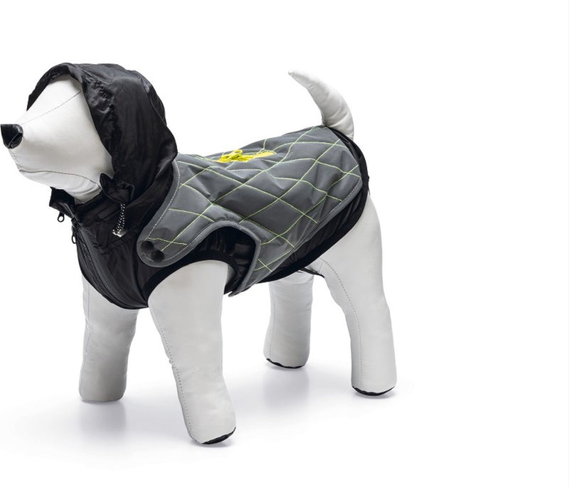Beeztees safety gear allia - abrigo para perros - reflectante - gris - 62 cm - con capucha abrigo 2 en 1