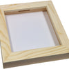 Salvadanaio Playwood in legno plexiglass con retro bianco medio