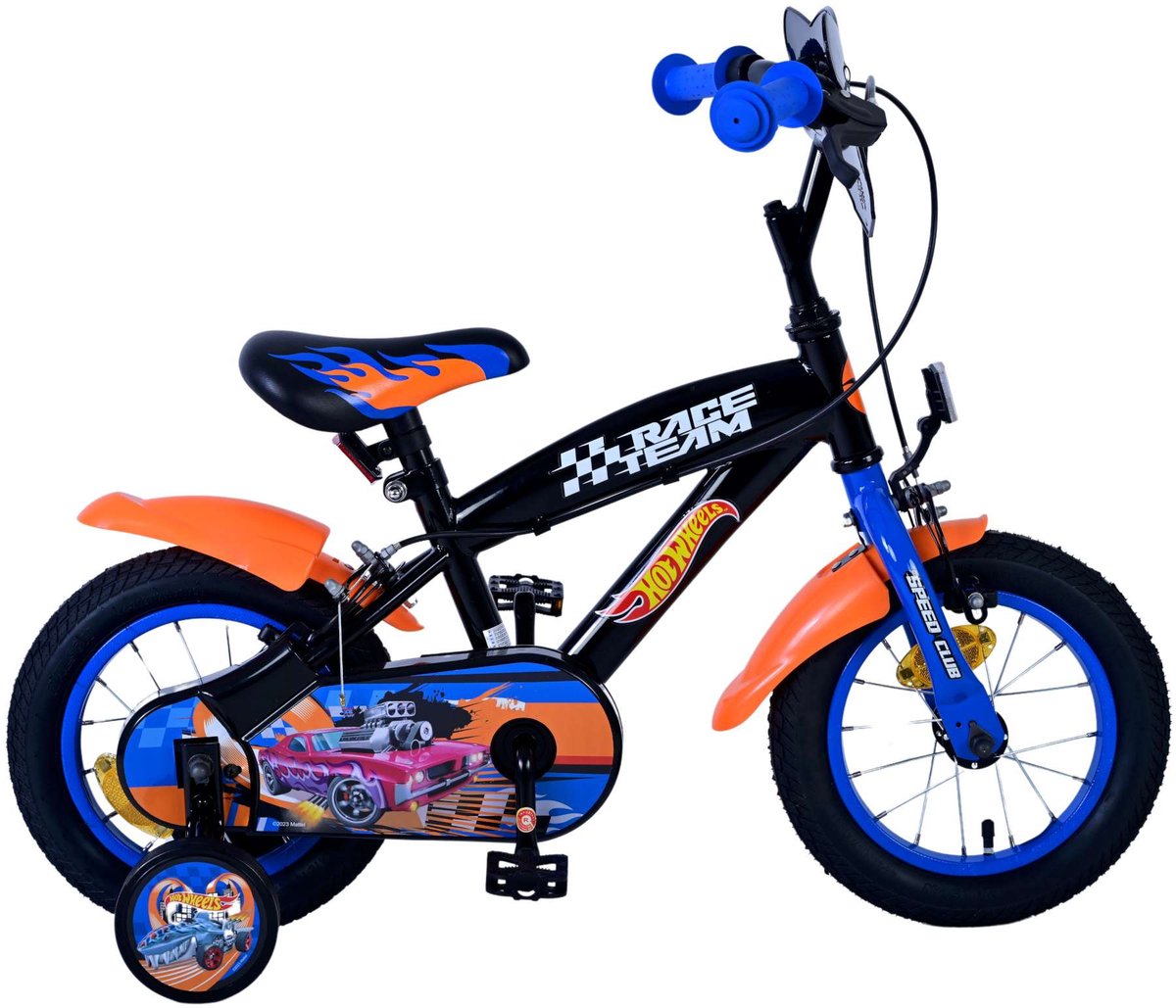 Wheels Hot Children's Bike Boys per bambini da 12 pollici arancioni neri blu a due mani