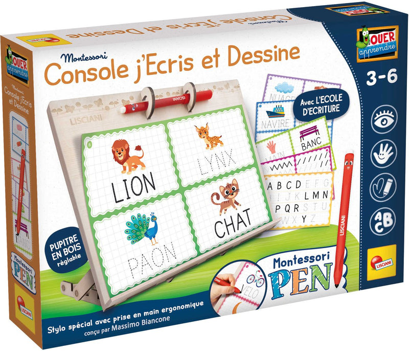 Lisciani montessori penna consolle scrivo e disegno ed. francese