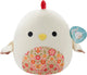 Squishmallows gallo todd-beige con pancia floreale peluche 30 cm