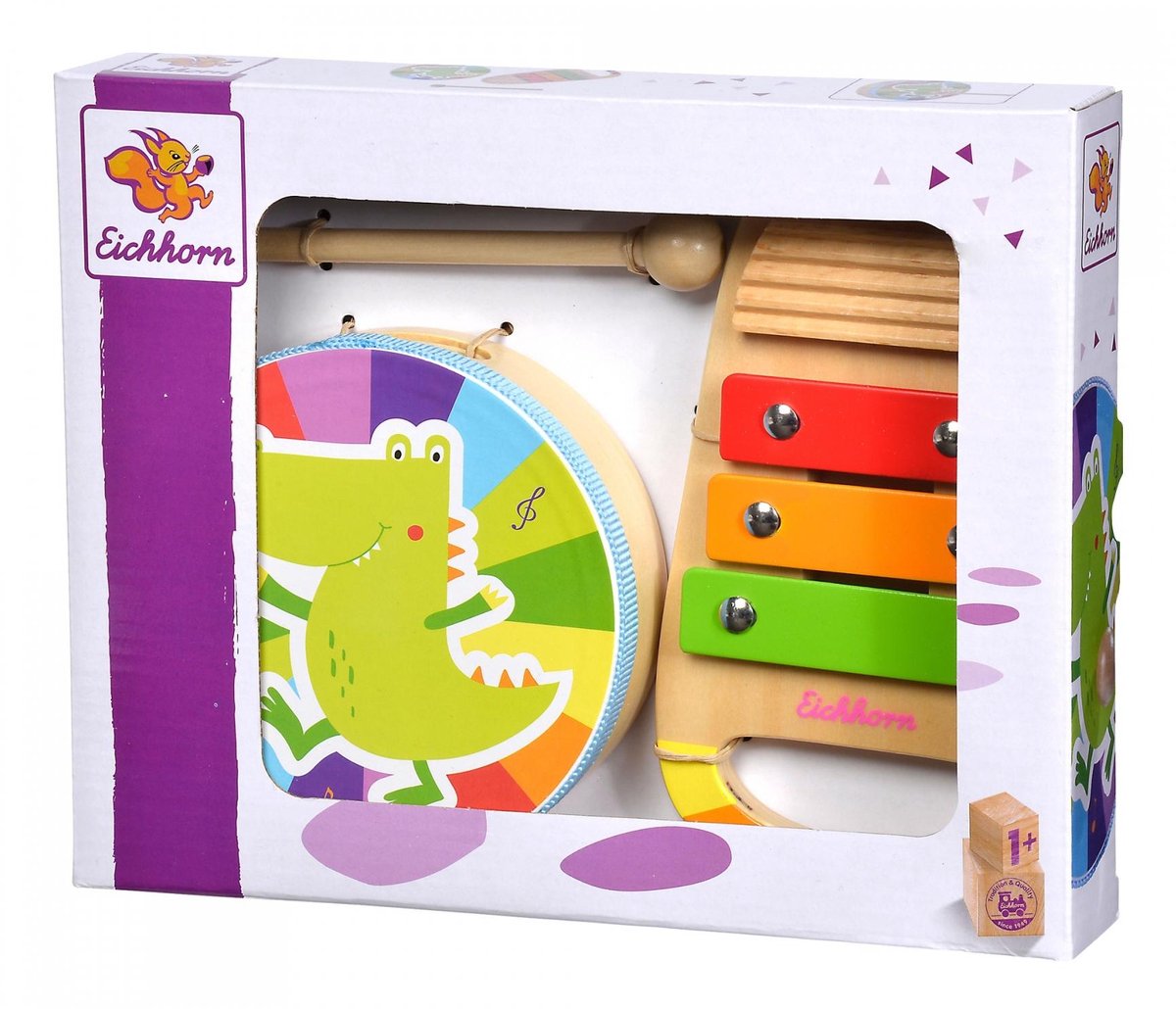 Eichhorn Wooden Drum e Xylophone Music Set 3dlg.