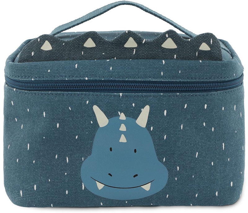 Trixie lunchtas - mr.triceratops - koeltas voor kinderen - met naamlabel - thermische tas voor lunch – blauw – dino