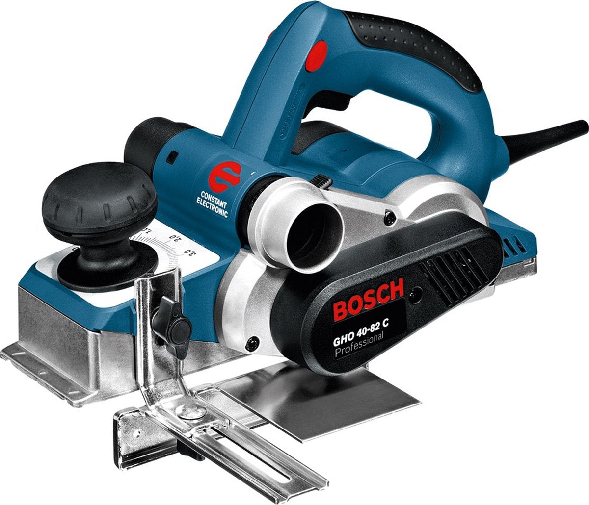 Cepillo Bosch gho 40-82 c (cuchilla adicional, guía paralela, tope de profundidad de rebaje, bolsa para el polvo)