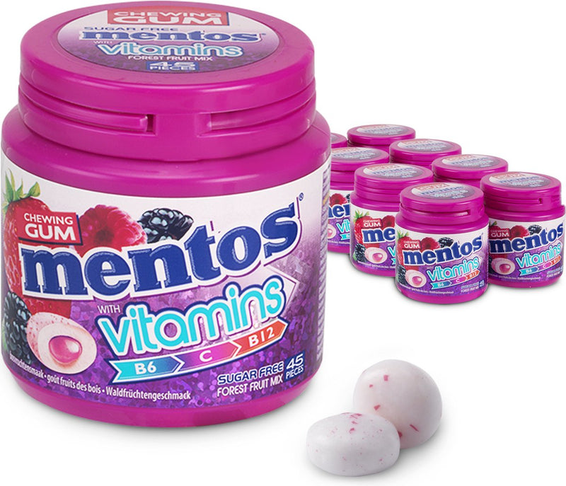 Mentos chicle vitaminas frutas del bosque - chicle - sin azúcar - 8x45 piezas