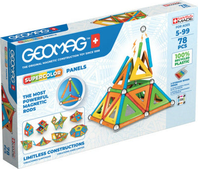 Geomag super colorato riciclato - giocattoli di costruzione magnetici con pannelli - 78 pezzi - da 5 anni