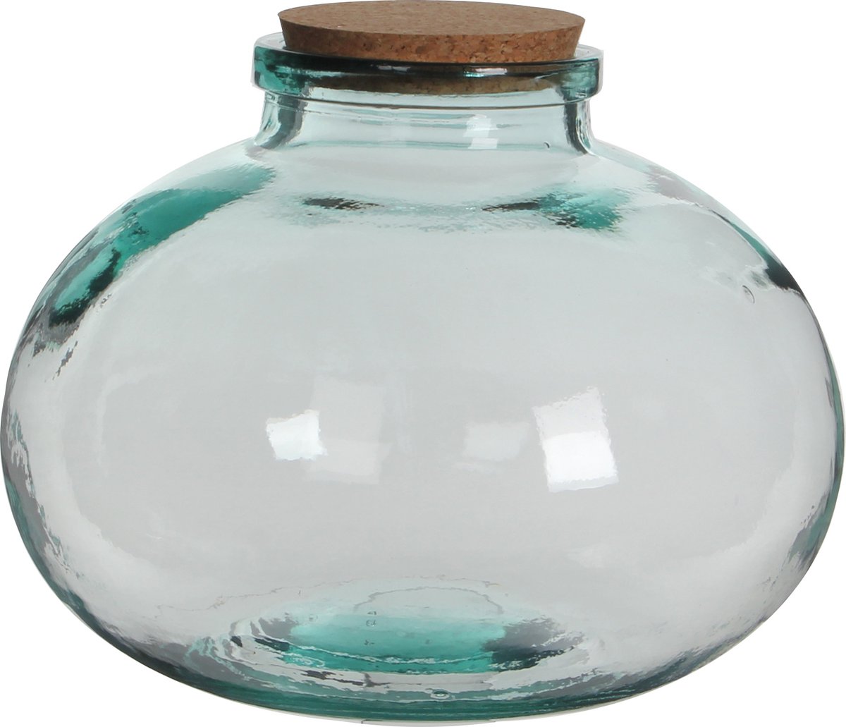 Jarrón olly con decoraciones de mica - h23 x ø29 cm - vidrio reciclado - transparente
