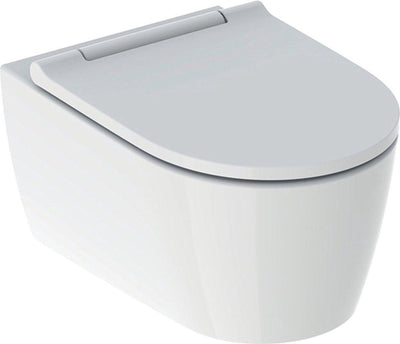 Geberit one pack wall-mounted toilet - deep flush - turboflush - 37x54cm - toilet seat - design cover white - keratect - white gloss