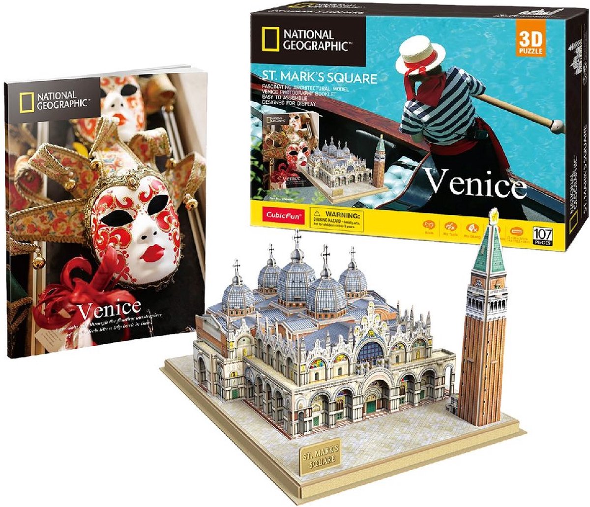 Divertimento cubico divertimento 3d puzzle nazionale geografico st. Marco Plein